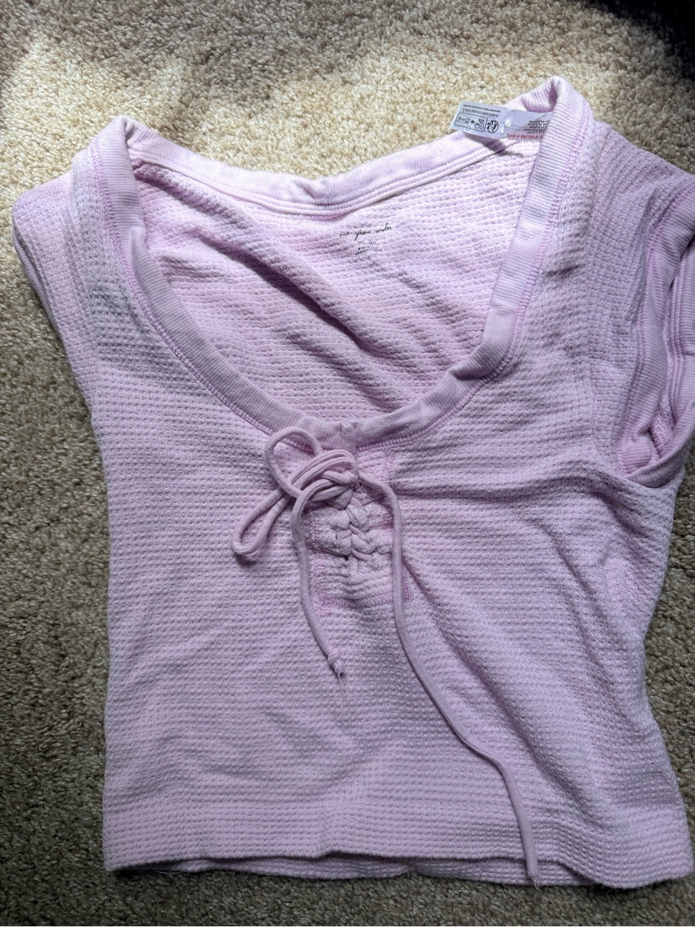 Urban Outfitters Pastel Pink Waffle Knit Tee